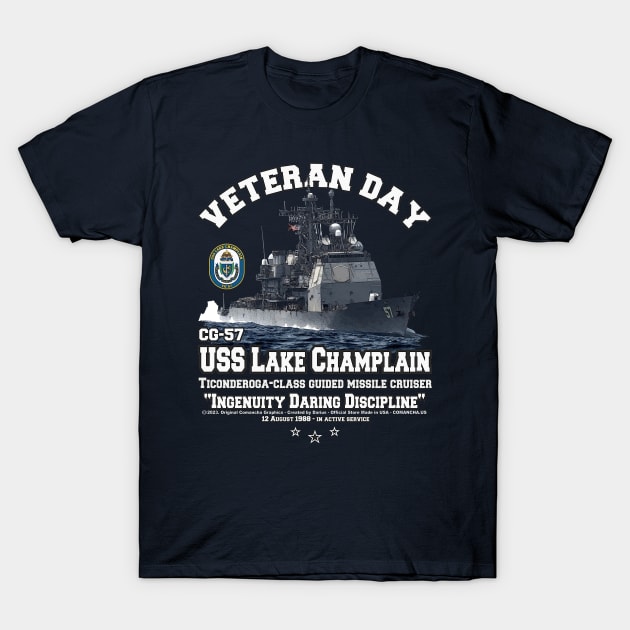 USS Lake Champlain CG-57  Navy Cruiser veterans T-Shirt by comancha